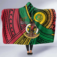 Halo Vanuatu Hooded Blanket Happy 46th Independence Anniversary LT14 One Size Black - Polynesian Pride