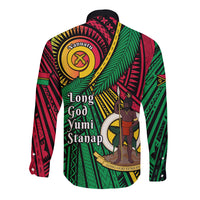 Halo Vanuatu Long Sleeve Button Shirt Happy 46th Independence Anniversary LT14 - Polynesian Pride