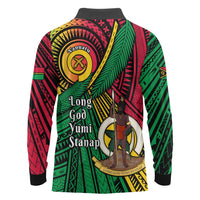 Halo Vanuatu Long Sleeve Polo Shirt Happy 46th Independence Anniversary LT14 - Polynesian Pride