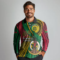 Halo Vanuatu Long Sleeve Polo Shirt Happy 46th Independence Anniversary LT14 - Polynesian Pride
