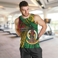 Halo Vanuatu Men Tank Top Happy 46th Independence Anniversary LT14 Black - Polynesian Pride