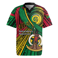 Halo Vanuatu Rugby Jersey Happy 46th Independence Anniversary LT14 Black - Polynesian Pride