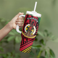 Halo Vanuatu Tumbler With Handle Happy 46th Independence Anniversary LT14 - Polynesian Pride