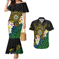 Lalawigan ng Palawan Couples Matching Mermaid Dress and Hawaiian Shirt Philippines Province Land of Promise LT14 Black - Polynesian Pride