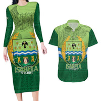 Isabela Philippines Couples Matching Long Sleeve Bodycon Dress and Hawaiian Shirt Queen Province Of The North LT14 Green - Polynesian Pride