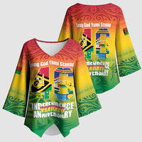 Vanuatu Indipendens Dei Kimono Sleeve Blouse Yumi 46th Independence Anniversary