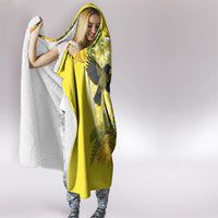 Bellbird New Zealand Hooded Blanket Korimako Kowhai Maori Pattern