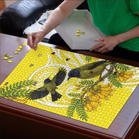 Bellbird New Zealand Puzzle Korimako Kowhai Maori Pattern