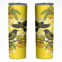 Bellbird New Zealand Skinny Tumbler Korimako Kowhai Maori Pattern