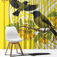 Bellbird New Zealand Window Curtain Korimako Kowhai Maori Pattern