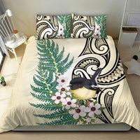 Endemic Tomtit New Zealand Bedding Set Miromiro Manuka Silver Fern Maori Pattern