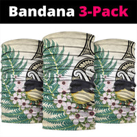 Endemic Tomtit New Zealand Neck Gaiter Miromiro Manuka Silver Fern Maori Pattern