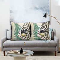 Endemic Tomtit New Zealand Pillow Cover Miromiro Manuka Silver Fern Maori Pattern