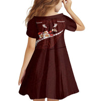 Oxblood Polynesia Family Matching Tank Maxi Dress and Hawaiian Shirt Tribal Pattern Tropical Frangipani