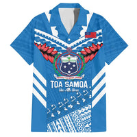 Custom Toa Samoa Rugby Family Matching Long Sleeve Bodycon Dress and Hawaiian Shirt Samoan Siva Tau Uso Aso Uma LT14 Dad's Shirt - Short Sleeve Blue - Polynesian Pride