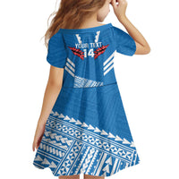 Custom Toa Samoa Rugby Family Matching Off The Shoulder Long Sleeve Dress and Hawaiian Shirt Samoan Siva Tau Uso Aso Uma LT14 - Polynesian Pride