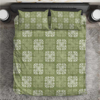 Vesuvian Green Palaka Quilt Hawaii Bedding Set Traditional Hawaii-plaid Pattern - Polynesian Pride