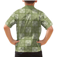 Vesuvian Green Palaka Quilt Hawaii Family Matching Mermaid Dress and Hawaiian Shirt Traditional Hawaii-plaid Pattern LT14 - Polynesian Pride