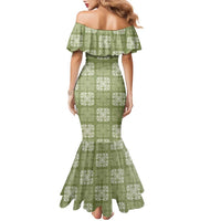 Vesuvian Green Palaka Quilt Hawaii Family Matching Mermaid Dress and Hawaiian Shirt Traditional Hawaii-plaid Pattern LT14 - Polynesian Pride