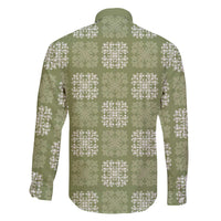 Vesuvian Green Palaka Quilt Hawaii Family Matching Off The Shoulder Long Sleeve Dress and Hawaiian Shirt Traditional Hawaii-plaid Pattern LT14 - Polynesian Pride