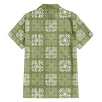 Vesuvian Green Palaka Quilt Hawaii Family Matching Off Shoulder Maxi Dress and Hawaiian Shirt Traditional Hawaii-plaid Pattern LT14 - Polynesian Pride