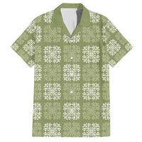 Vesuvian Green Palaka Quilt Hawaii Family Matching Tank Maxi Dress and Hawaiian Shirt Traditional Hawaii-plaid Pattern LT14 Dad's Shirt - Short Sleeve Vesuvian Green - Polynesian Pride