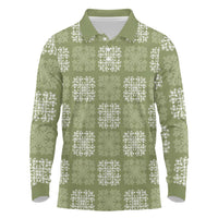 Vesuvian Green Palaka Quilt Hawaii Long Sleeve Polo Shirt Traditional Hawaii-plaid Pattern LT14 Vesuvian Green - Polynesian Pride