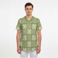 Vesuvian Green Palaka Quilt Hawaii Scrub Top Traditional Hawaii-plaid Pattern - Polynesian Pride