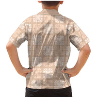 Beige Palaka Quilt Hawaii Family Matching Mermaid Dress and Hawaiian Shirt Traditional Hawaii-plaid Pattern LT14 - Polynesian Pride