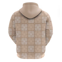 Beige Palaka Quilt Hawaii Hoodie Traditional Hawaii-plaid Pattern - Polynesian Pride