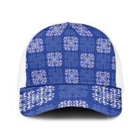 Royal Blue Palaka Quilt Hawaii Baseball Net Cap Traditional Hawaii-plaid Pattern - Polynesian Pride