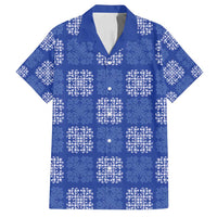 Royal Blue Palaka Quilt Hawaii Family Matching Long Sleeve Bodycon Dress and Hawaiian Shirt Traditional Hawaii-plaid Pattern LT14 Dad's Shirt - Short Sleeve Royal Blue - Polynesian Pride