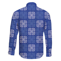 Royal Blue Palaka Quilt Hawaii Family Matching Short Sleeve Bodycon Dress and Hawaiian Shirt Traditional Hawaii-plaid Pattern LT14 - Polynesian Pride