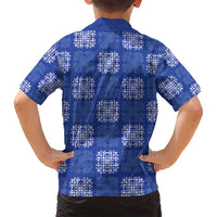 Royal Blue Palaka Quilt Hawaii Family Matching Tank Maxi Dress and Hawaiian Shirt Traditional Hawaii-plaid Pattern LT14 - Polynesian Pride