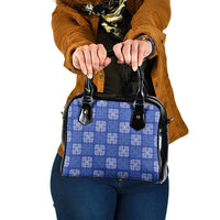 Royal Blue Palaka Quilt Hawaii Shoulder Handbag Traditional Hawaii-plaid Pattern - Polynesian Pride