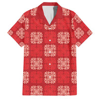 Red Palaka Quilt Hawaii Family Matching Off The Shoulder Long Sleeve Dress and Hawaiian Shirt Traditional Hawaii-plaid Pattern LT14 Dad's Shirt - Short Sleeve Red - Polynesian Pride