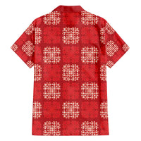 Red Palaka Quilt Hawaii Family Matching Off The Shoulder Long Sleeve Dress and Hawaiian Shirt Traditional Hawaii-plaid Pattern LT14 - Polynesian Pride