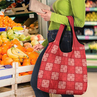 Red Palaka Quilt Hawaii Grocery Bag Traditional Hawaii-plaid Pattern - Polynesian Pride