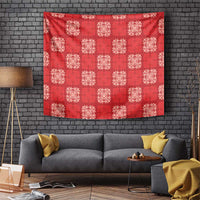 Red Palaka Quilt Hawaii Tapestry Traditional Hawaii-plaid Pattern - Polynesian Pride