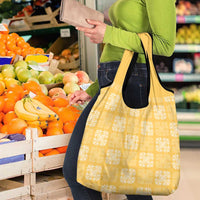 Yellow Palaka Quilt Hawaii Grocery Bag Traditional Hawaii-plaid Pattern - Polynesian Pride