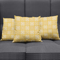Yellow Palaka Quilt Hawaii Pillow Cover Traditional Hawaii-plaid Pattern - Polynesian Pride