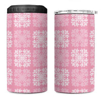 Pink Palaka Quilt Hawaii 4 in 1 Can Cooler Tumbler Traditional Hawaii-plaid Pattern LT14 One Size: 16 oz Pink - Polynesian Pride