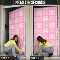 Pink Palaka Quilt Hawaii Door Cover Traditional Hawaii-plaid Pattern LT14 - Polynesian Pride