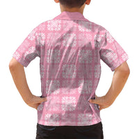 Pink Palaka Quilt Hawaii Family Matching Off Shoulder Maxi Dress and Hawaiian Shirt Traditional Hawaii-plaid Pattern - Polynesian Pride
