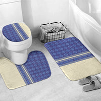 Mabuhay Philippines Festival Bathroom Set Yakan Modern Filipiniana Inspired LT14 Mat Set Only (3 pcs) One Size Blue - Polynesian Pride