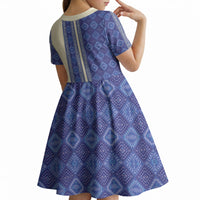 Mabuhay Philippines Festival Kid Short Sleeve Dress Yakan Modern Filipiniana Inspired LT14 - Polynesian Pride