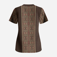 Mabuhay Philippines Festival Scrub Top Tnalak Modern Filipiniana Inspired LT14 - Polynesian Pride
