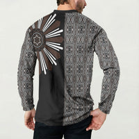 Mabuhay Philippines Festival Button Sweatshirt Araw Tnalak Modern Filipiniana Inspired LT14 - Polynesian Pride