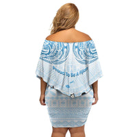 Fiji Day 1970 Family Matching Off Shoulder Short Dress and Hawaiian Shirt Proud To Be A Fijian Tapa Pattern LT14 - Polynesian Pride