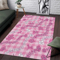 Alaka Aloha Hawaii Area Rug Plumeria Lei With Palaka Motif LT14 Pink - Polynesian Pride